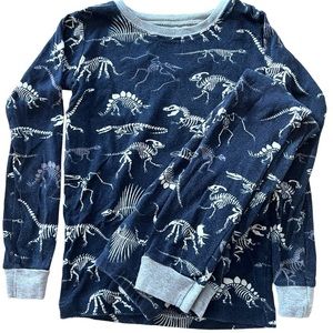 Hatley size 7 navy and gray dinosaur bones PJ pajama set long sleeve and pants